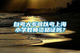 自考大专可以考上海小学教师资格证吗？