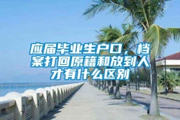 应届毕业生户口，档案打回原籍和放到人才有什么区别