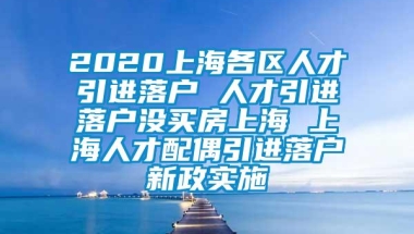 2020上海各区人才引进落户 人才引进落户没买房上海 上海人才配偶引进落户新政实施