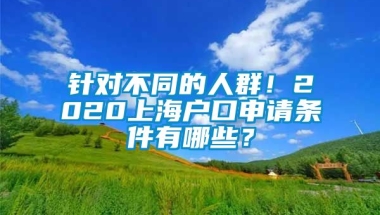 针对不同的人群！2020上海户口申请条件有哪些？