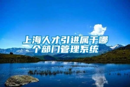 上海人才引进属于哪个部门管理系统