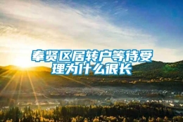 奉贤区居转户等待受理为什么很长