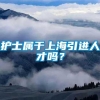 护士属于上海引进人才吗？