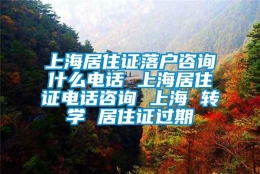 上海居住证落户咨询什么电话 上海居住证电话咨询 上海 转学 居住证过期