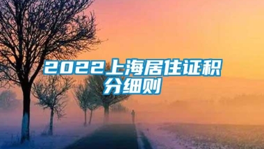 2022上海居住证积分细则