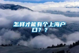 怎样才能有个上海户口？？