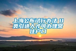 上海公布试行办法　11类引进人才可办理常住户口