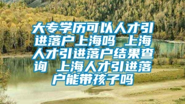 大专学历可以人才引进落户上海吗 上海人才引进落户结果查询 上海人才引进落户能带孩子吗