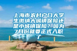 上海市农村户口大学生缴纳大城镇保险还是小城镇保险？因为7月份就要正式入职了