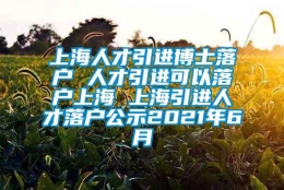 上海人才引进博士落户 人才引进可以落户上海 上海引进人才落户公示2021年6月