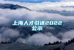 上海人才引进2022公示