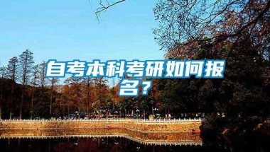 自考本科考研如何报名？