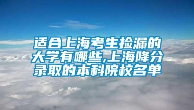 适合上海考生捡漏的大学有哪些,上海降分录取的本科院校名单