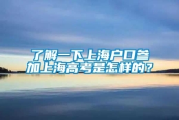 了解一下上海户口参加上海高考是怎样的？