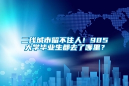 二线城市留不住人！985大学毕业生都去了哪里？