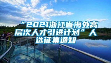 “2021浙江省海外高层次人才引进计划”人选征集通知