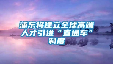 浦东将建立全球高端人才引进“直通车”制度