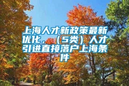 上海人才新政策最新优化，（5类）人才引进直接落户上海条件