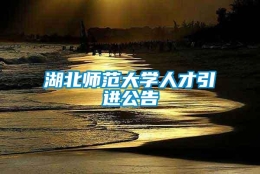 湖北师范大学人才引进公告