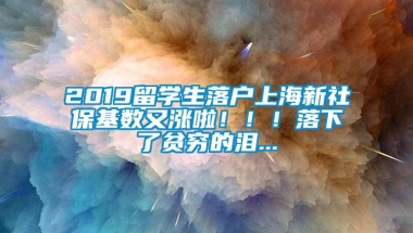 2019留学生落户上海新社保基数又涨啦！！！落下了贫穷的泪...