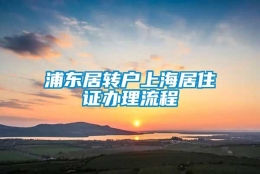 浦东居转户上海居住证办理流程