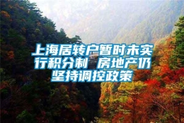 上海居转户暂时未实行积分制 房地产仍坚持调控政策