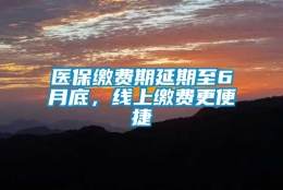 医保缴费期延期至6月底，线上缴费更便捷