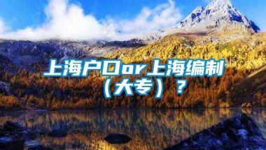 上海户口or上海编制（大专）？