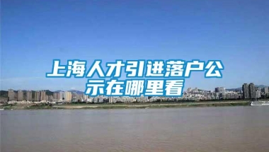 上海人才引进落户公示在哪里看