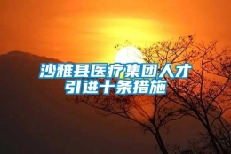 沙雅县医疗集团人才引进十条措施