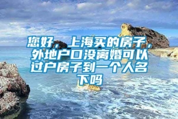 您好，上海买的房子，外地户口没离婚可以过户房子到一个人名下吗