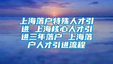 上海落户特殊人才引进 上海核心人才引进三年落户 上海落户人才引进流程