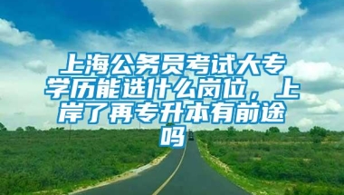 上海公务员考试大专学历能选什么岗位，上岸了再专升本有前途吗