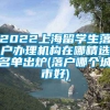 2022上海留学生落户办理机构在哪精选名单出炉(落户哪个城市好)