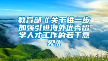 教育部《关于进一步加强引进海外优秀留学人才工作的若干意见》