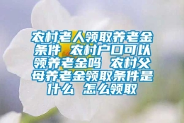 农村老人领取养老金条件 农村户口可以领养老金吗 农村父母养老金领取条件是什么 怎么领取