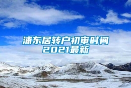 浦东居转户初审时间2021最新