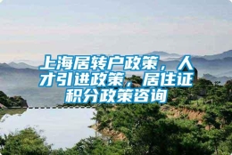 上海居转户政策，人才引进政策，居住证积分政策咨询