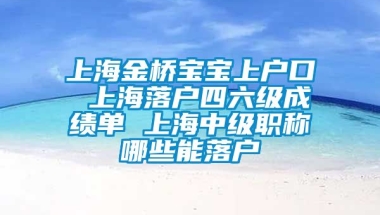 上海金桥宝宝上户口 上海落户四六级成绩单 上海中级职称哪些能落户