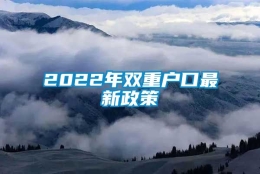 2022年双重户口最新政策