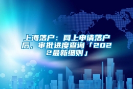 上海落户：网上申请落户后，审批进度查询「2022最新细则」