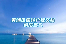 黄浦区居转户提交材料后多久