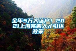 全年5万人落户！2021上海完善人才引进政策