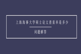 上海海事大学硕士论文查重率是多少