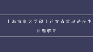 上海海事大学硕士论文查重率是多少