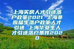 上海买房人才引进落户政策2021 上海非应届生落户政策人才引进 上海毕业生人才引进落户条件2020