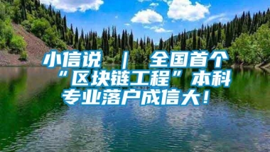 小信说 ｜ 全国首个“区块链工程”本科专业落户成信大！