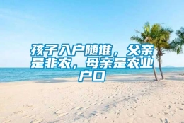 孩子入户随谁，父亲是非农，母亲是农业户口