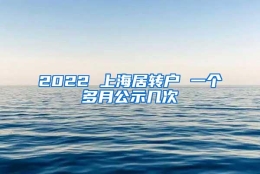 2022 上海居转户 一个多月公示几次