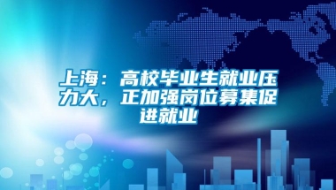 上海：高校毕业生就业压力大，正加强岗位募集促进就业